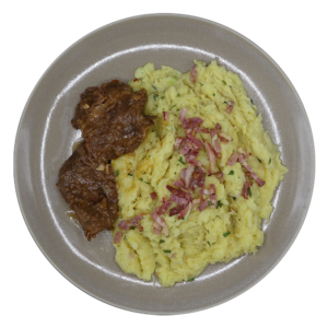 Zuurkoolstamppot met sukadelapje