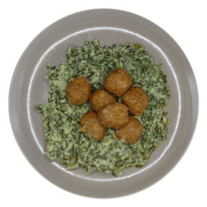 Boerenkoolstamppot met indische balletjes